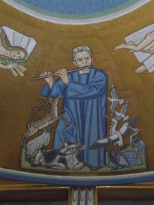 Carl Nielsen as Orpheus (or Tamino?): ceiling mosaic adjacent to the Royal Theatre, Copenhagen.